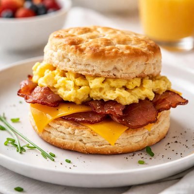 Breakfast biscuit sandwich