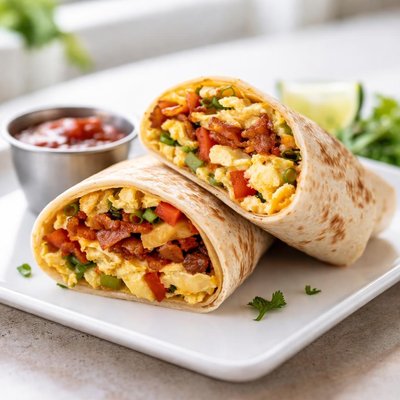 Breakfast egg burrito
