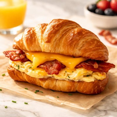 Breakfast sandwich croissant