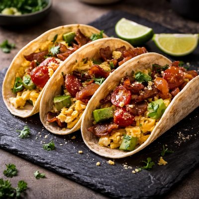 Breakfast taco with bacon