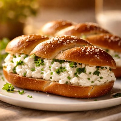 Brezel with cottage cheese