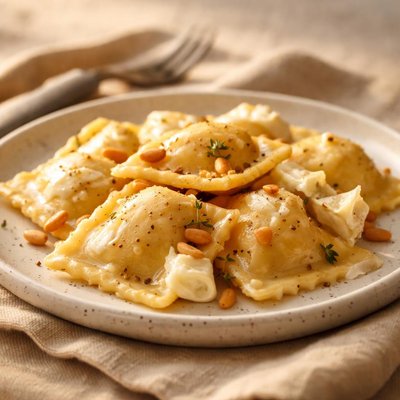 Brie ravioli