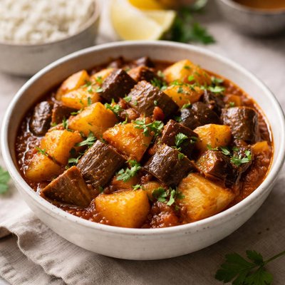 Brinjal and potato curry