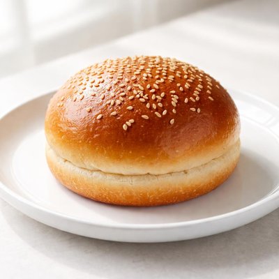 Brioche hamburger bun with sesame seeds