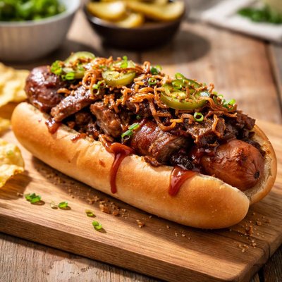 Brisket hot dog