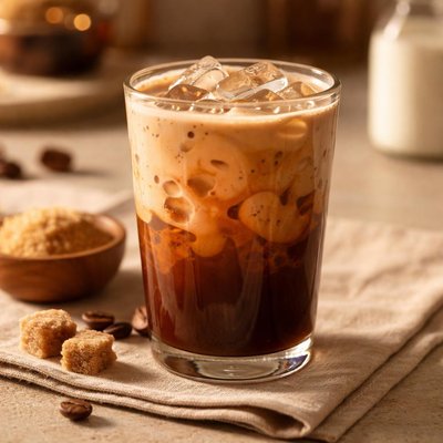 Briwn sugar shaken espresso