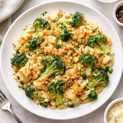 Broccoli and cauliflower casserole with creamcheese