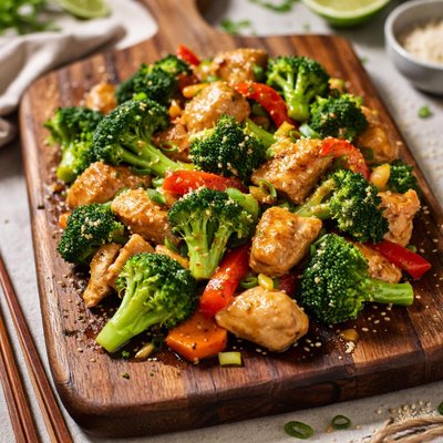 Broccoli and chicken stir-fry