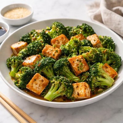 Broccoli and tofu stir-fry
