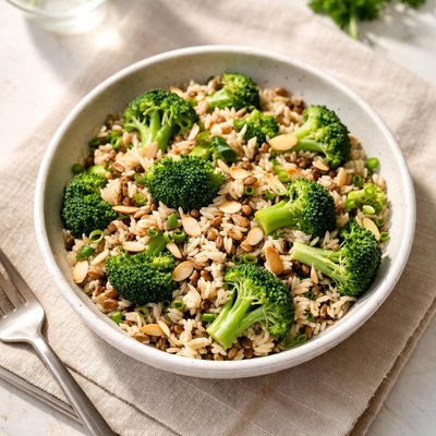 Broccoli and wild rice