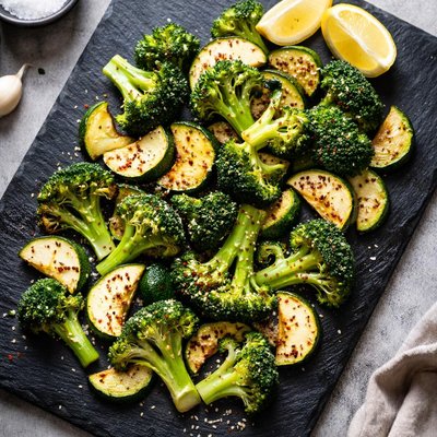 Broccoli and zucchini