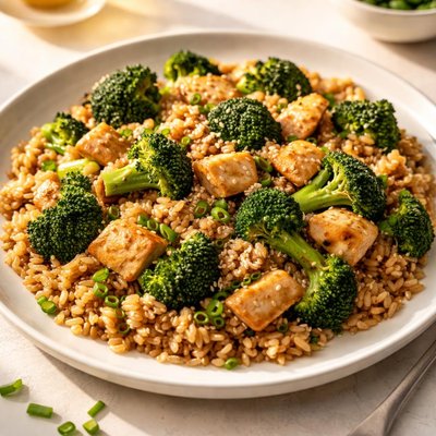 Broccoli chicken brown rice chinese