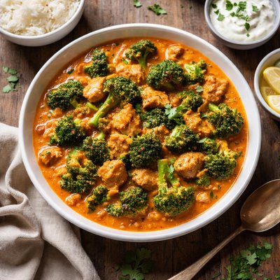 Broccoli chicken tikka masala