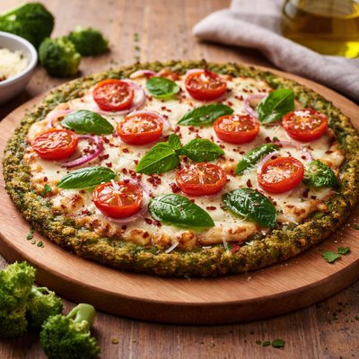 Broccoli crust pizza