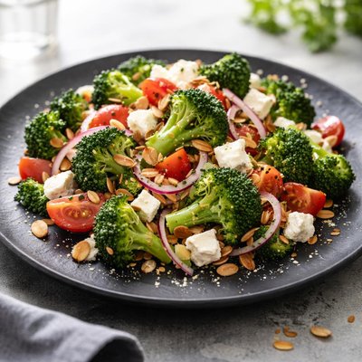 Broccoli feta salad