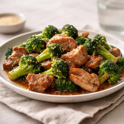 Broccoli pork dish