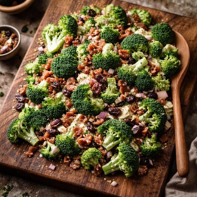 Broccoli salad with raisins