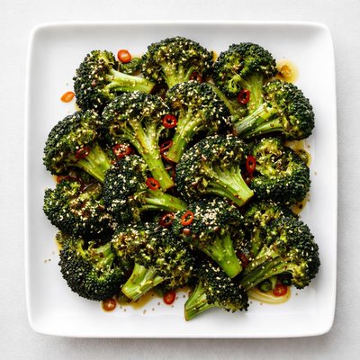 Broccoli with glaze