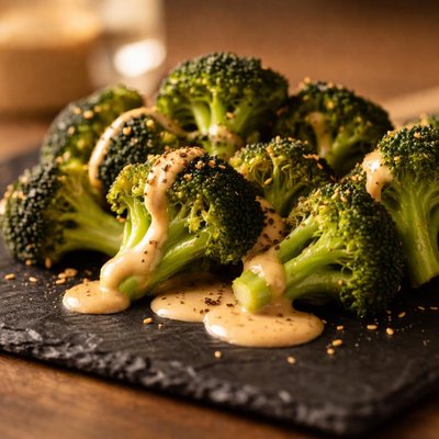 Broccoli with mustard sauce