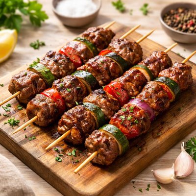 Brochette viande marinee