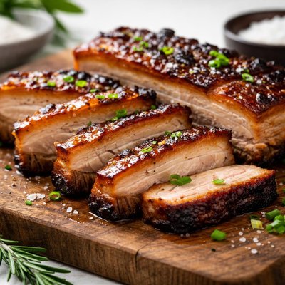 Broiled pork belly