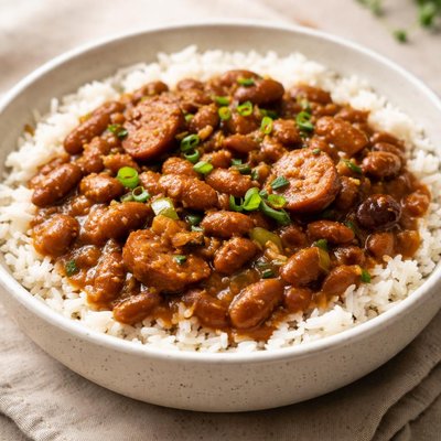 Brown beans and rice