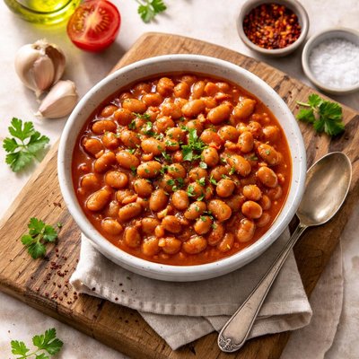 Brown beans in tomato sauce