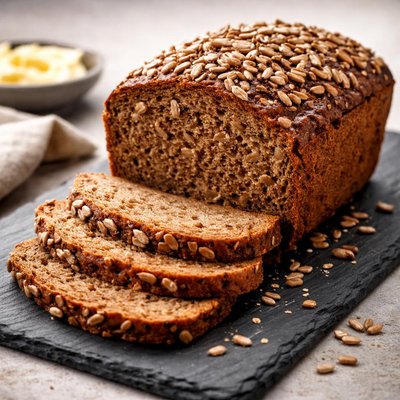 Brown bread with sunflower seeds