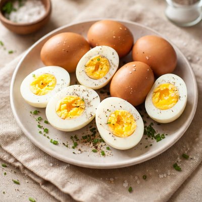 Brown eggs boiled