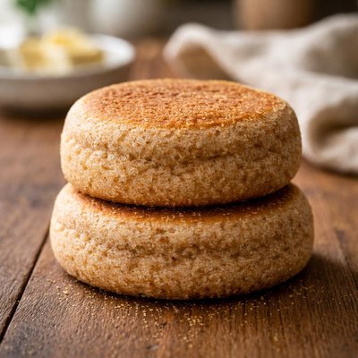 Brown english muffin