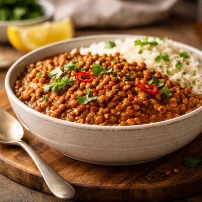Brown lentil curry