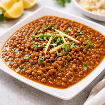 Brown lentil pakistani curry