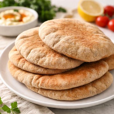 Brown pitta bread