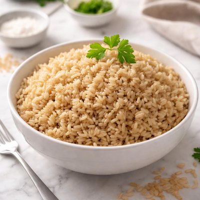 Brown rice cooked