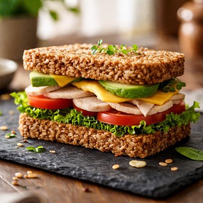 Brown rice sandwich