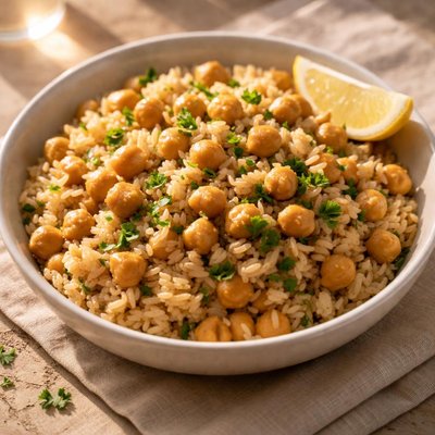 Brown rice with chickpeas