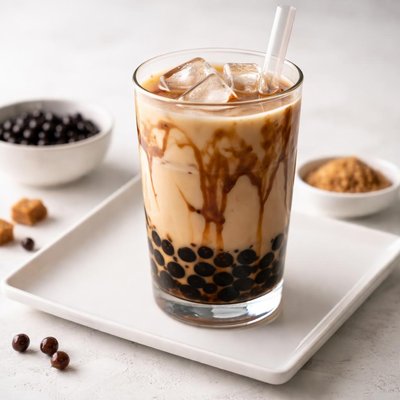 Brown sugar boba milk bubble tea