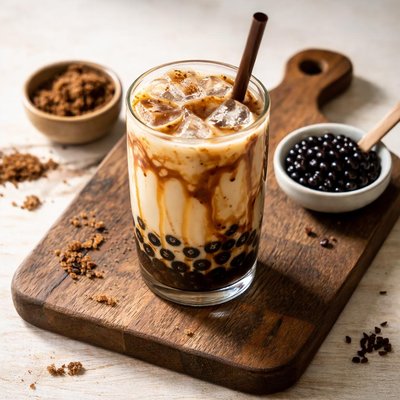 Brown sugar boba milk tea