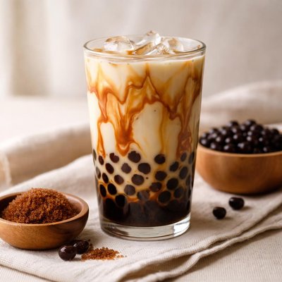 Brown sugar milk boba