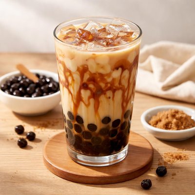 Brown sugar milk tea pearl