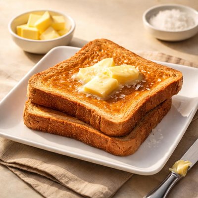 Brown toast with butter