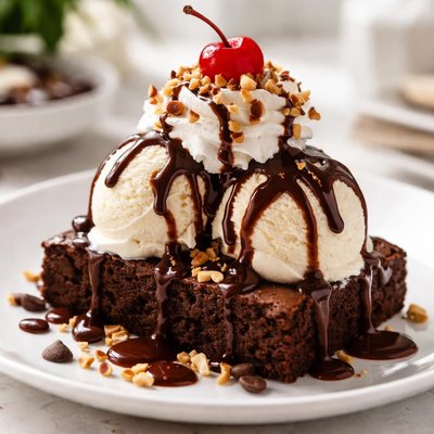 Brownie sundae