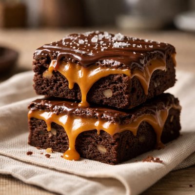 Brownie with caramel
