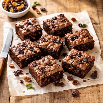 Brownie with raisins
