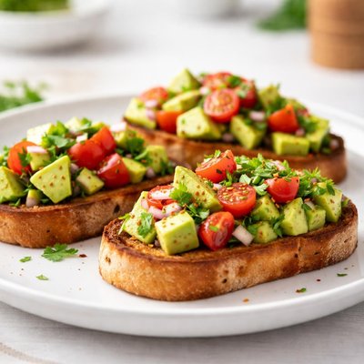 Bruschetta with avocado salsa