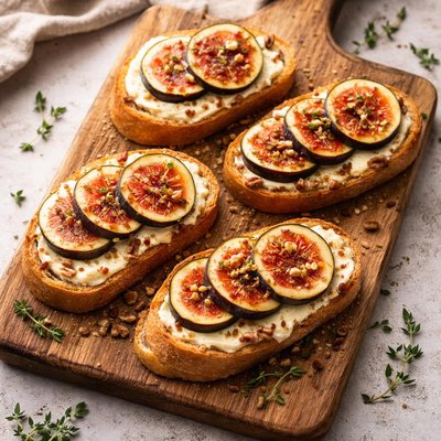 Bruschetta with figs and cheese
