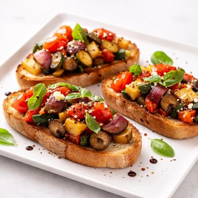 Bruschetta with roasted vegetables