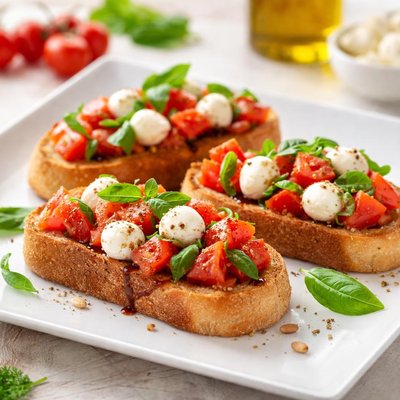 Bruschetta with tomato and mozzarella
