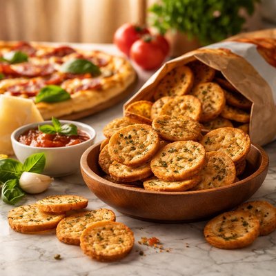 Bruschette chips pizza flavor