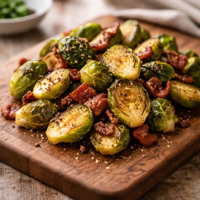 Brussel sprouts with bacon bits